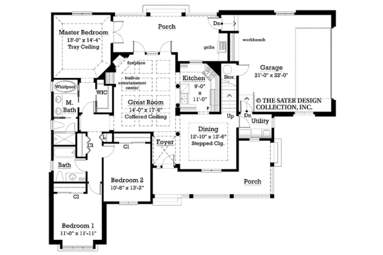 Floor Plan - Main Floor for Country House Plan #930-255 - 3 bed, 2 bath