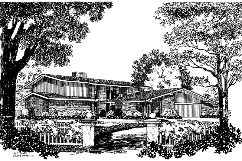 House Blueprint - Contemporary Exterior - Front Elevation Plan #72-703