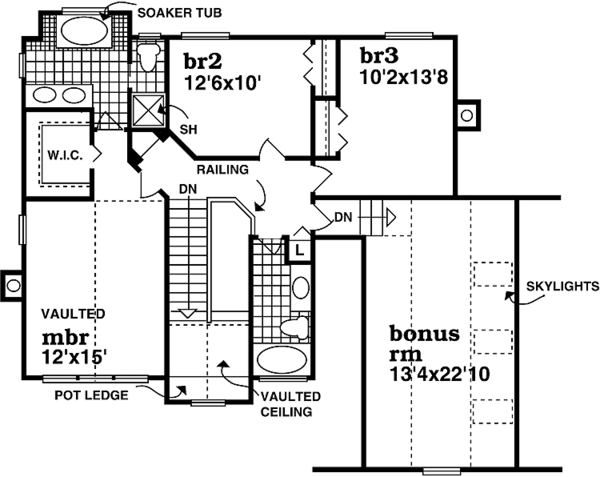 Architectural House Design - Country Floor Plan - Upper Floor Plan #47-943