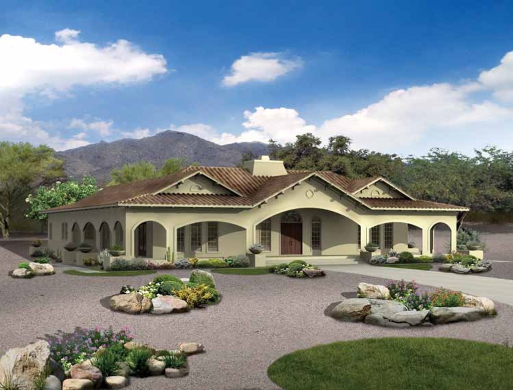 Rustic Mediterranean Ranch House Mediterranean Ranch House Landscaping