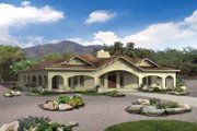 Mediterranean Style House Plan - 4 Beds 3.5 Baths 3163 Sq/Ft Plan #72-177 