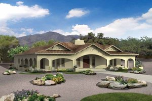 Home Plan - Mediterranean Exterior - Front Elevation Plan #72-177