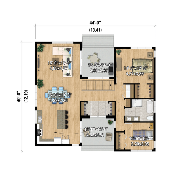 Architectural House Design - European Floor Plan - Main Floor Plan #25-5033
