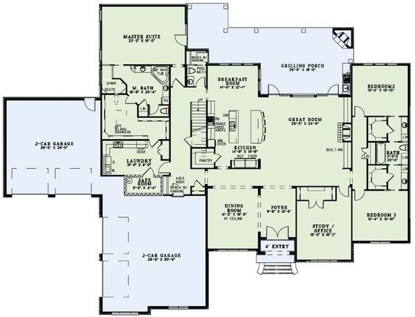 Home Plan - European Floor Plan - Main Floor Plan #17-2491