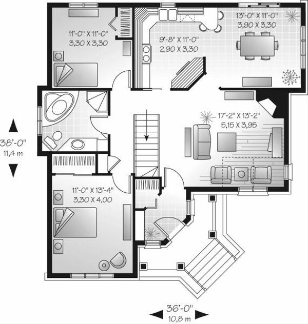 Dream House Plan - Cottage Floor Plan - Main Floor Plan #23-693