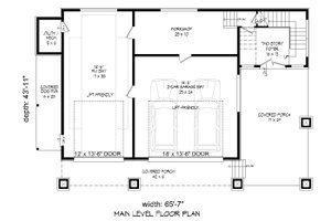 Floor Plan - Main Floor for Contemporary House Plan #932-217 - 2 bed, 2 bath