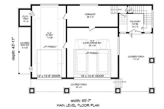 Floor Plan - Main Floor for Contemporary House Plan #932-217 - 2 bed, 2 bath