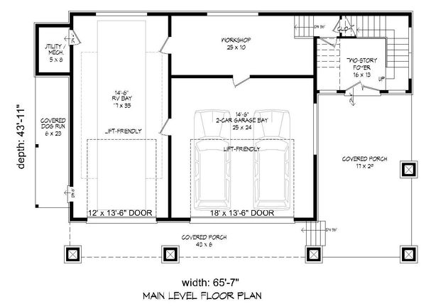 Contemporary Floor Plan - Main Floor Plan #932-217