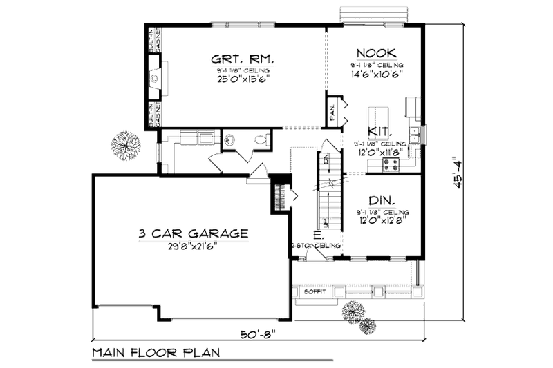 House Plan Design - Floor Plan - Main Floor for Mediterranean House Plan #70-936 - 4 bed, 2.5 bath