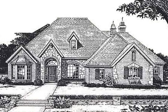 European Exterior - Front Elevation Plan #310-878