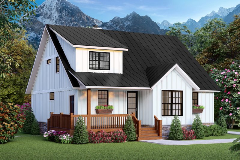 House Blueprint - Farmhouse Exterior - Front Elevation Plan #932-1067