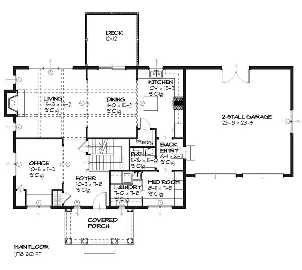Colonial Floor Plan - Main Floor Plan #901-26