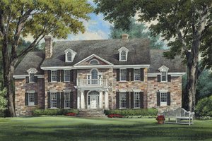 Exterior - Front Elevation for Classical House Plan #137-397 - 4 bed, 4 bath
