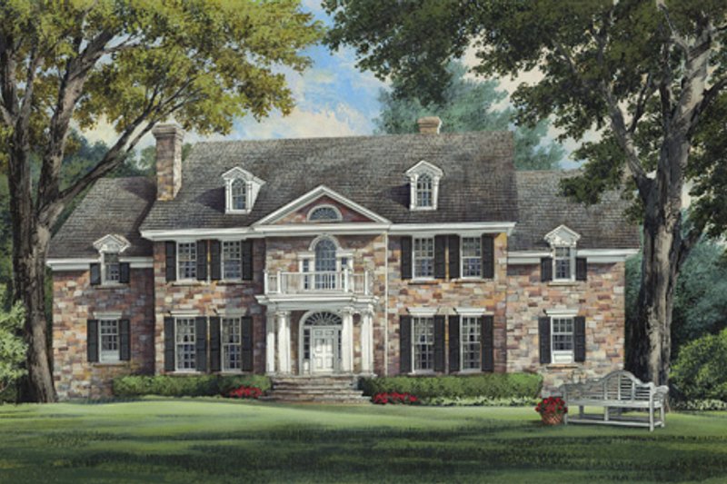 Architectural House Design - Exterior - Front Elevation for Classical House Plan #137-397 - 4 bed, 4 bath