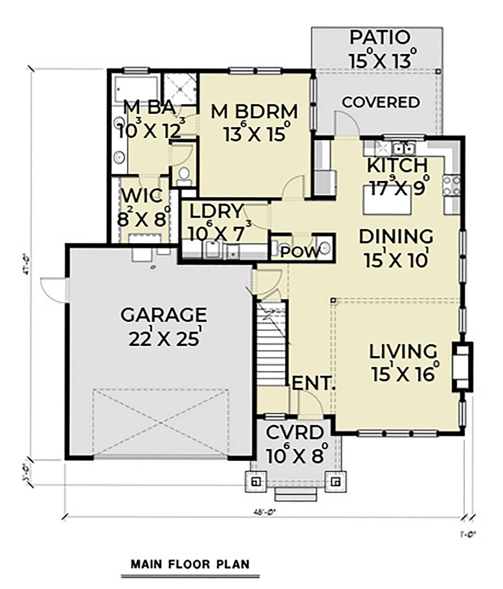 Craftsman Style House Plan 3 Beds 2 5 Baths 2146 Sq Ft Plan 1070 60 Floorplans Com