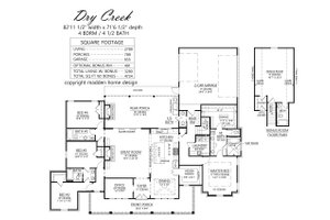 Floor Plan - Main Floor for Southern House Plan #1074-67 - 4 bed, 3.5 bath