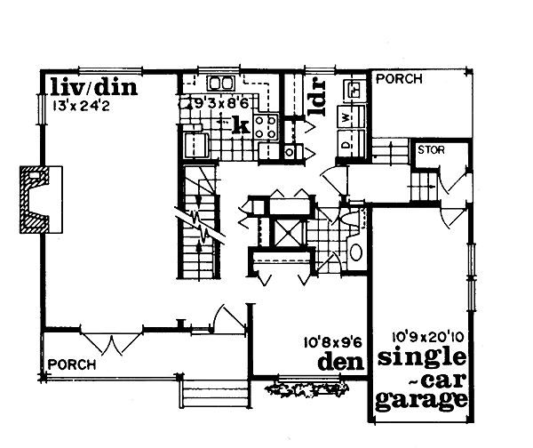 Country Floor Plan - Main Floor Plan #47-125