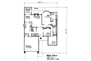 European Style House Plan - 3 Beds 2 Baths 1606 Sq/Ft Plan #50-186 