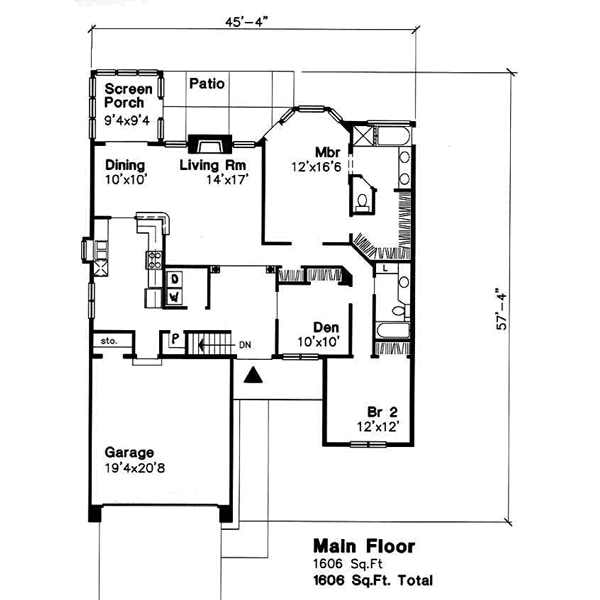 European Floor Plan - Main Floor Plan #50-186