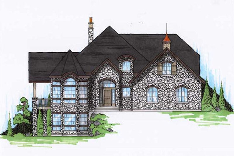 Dream House Plan - European Exterior - Front Elevation Plan #5-406