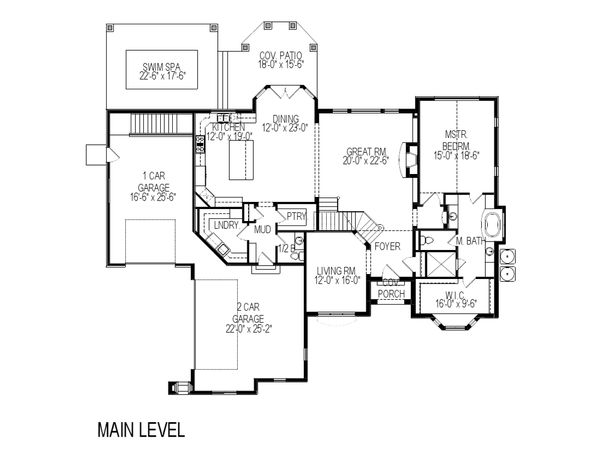 Architectural House Design - European Floor Plan - Main Floor Plan #920-12