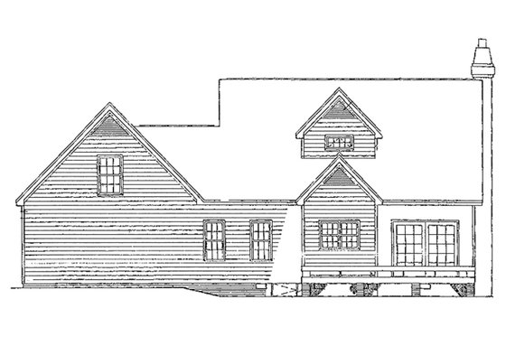 Exterior - Rear Elevation for Farmhouse House Plan #929-39 - 3 bed, 2.5 bath