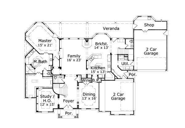 European Floor Plan - Main Floor Plan #411-497