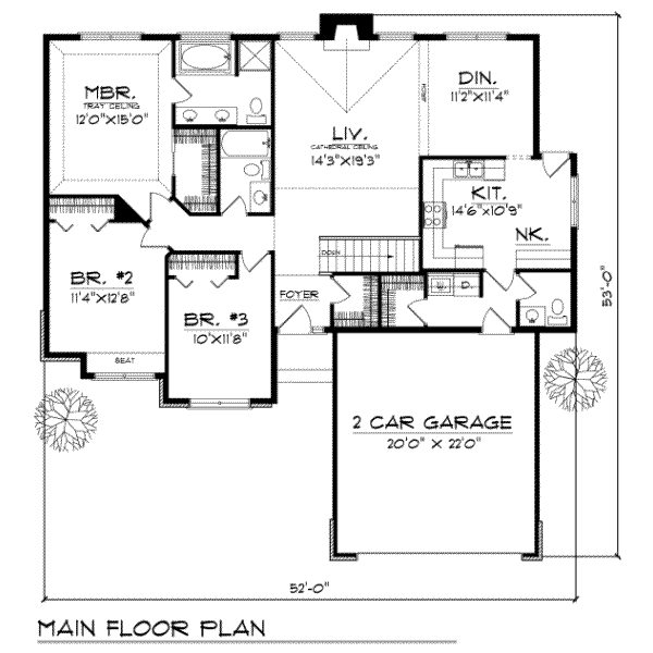 Traditional Floor Plan - Main Floor Plan #70-154