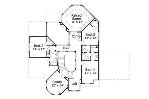 Floor Plan - Upper Floor for Colonial House Plan #411-793 - 4 bed, 3.5 bath