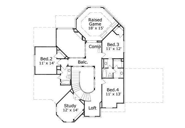 Colonial Floor Plan - Upper Floor Plan #411-793