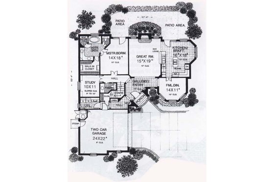 Floor Plan - Main Floor for Traditional House Plan #310-832 - 3 bed, 2.5 bath