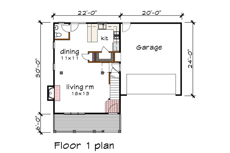 Southern Style House Plan - 3 Beds 2.5 Baths 1280 Sq/Ft Plan #79-168 ...