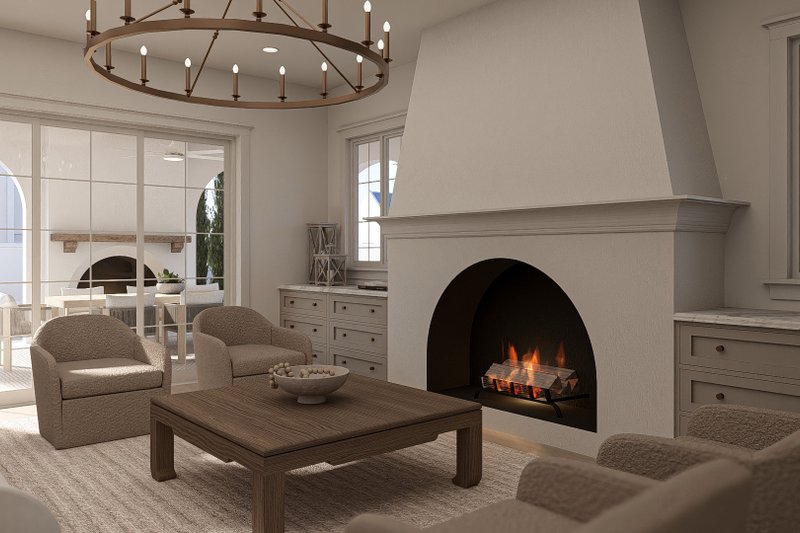 House Blueprint - Interior - Family Room 2 for Beach House Plan #455-760 - 3 bed, 2.5 bath