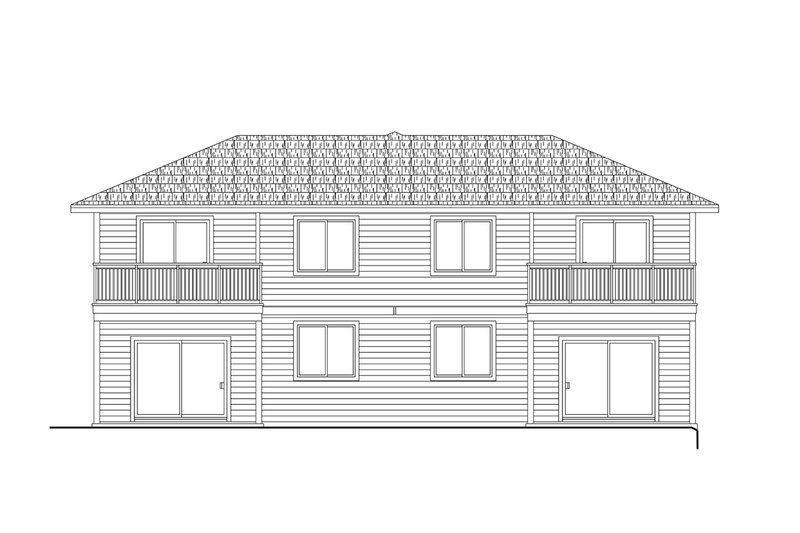Architectural House Design - Exterior - Rear Elevation for Craftsman House Plan #124-1379 - 3 bed, 2.5 bath