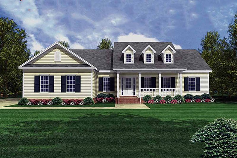 Country Style House Plan - 3 Beds 3 Baths 1800 Sq/Ft Plan #21-151