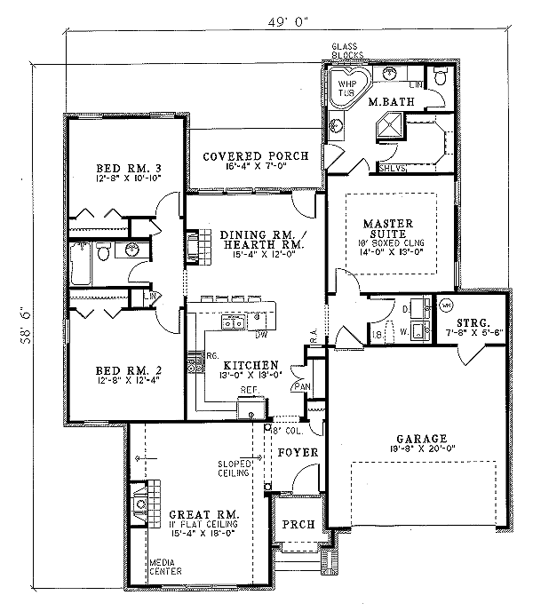 House Design - European Floor Plan - Main Floor Plan #17-1008