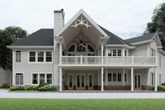 Exterior - Rear Elevation 1 for Farmhouse House Plan #54-430 - 3 bed, 3.5 bath