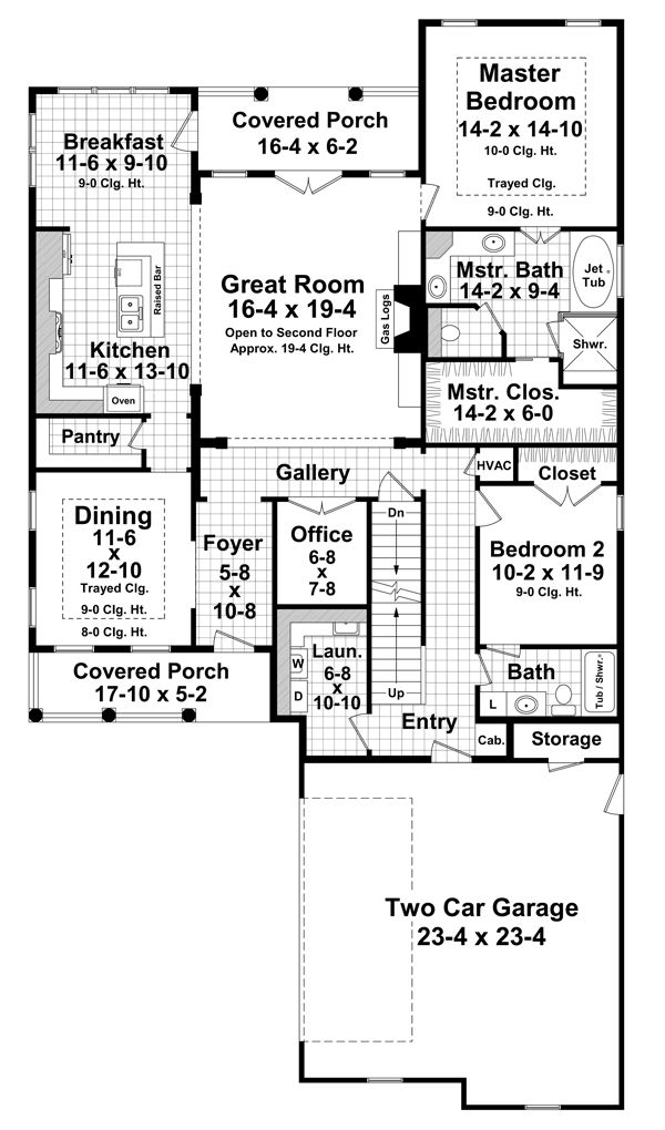 Dream House Plan - Farmhouse Floor Plan - Main Floor Plan #21-331