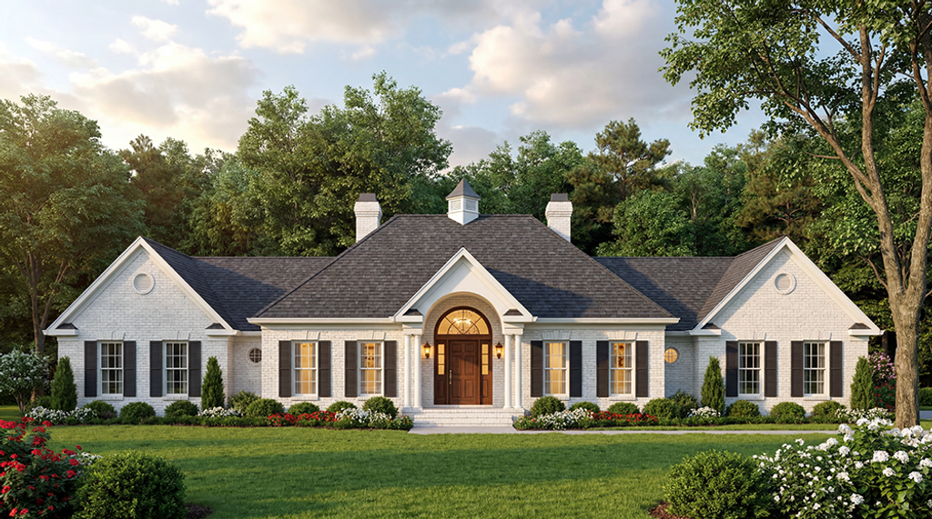 Exterior - Front Elevation 2 for European House Plan #406-170 - 3 bed, 2 bath