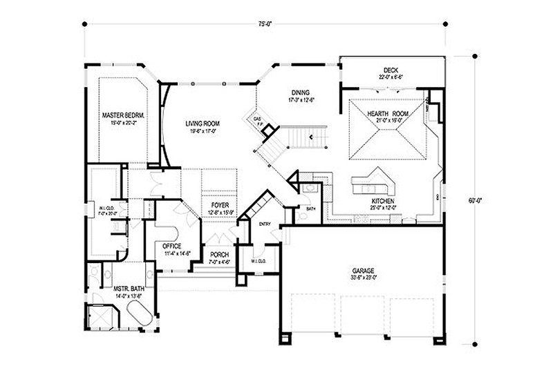 House Design - Floor Plan - Main Floor for Contemporary House Plan #56-601 - 4 bed, 4 bath