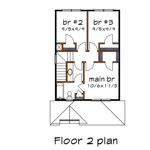 Architectural House Design - Cottage Floor Plan - Upper Floor Plan #79-123