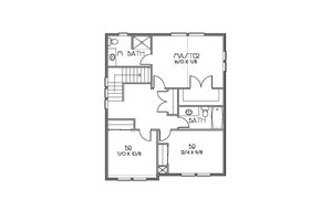 Floor Plan - Upper Floor for Craftsman House Plan #423-59 - 3 bed, 2.5 bath