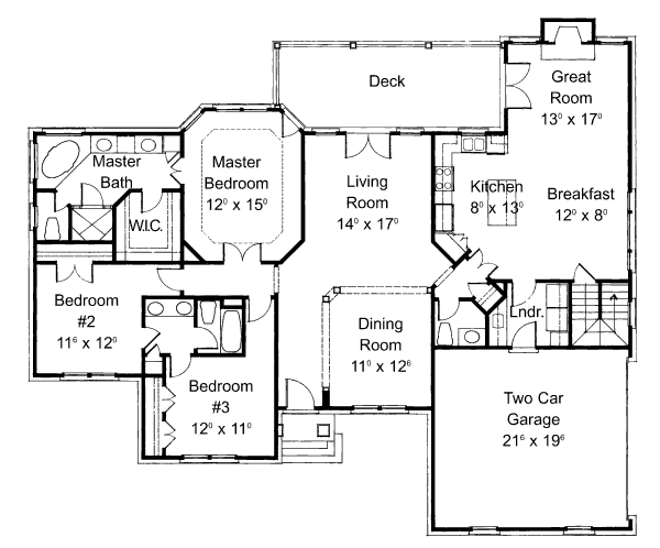 Architectural House Design - Country Floor Plan - Main Floor Plan #429-25