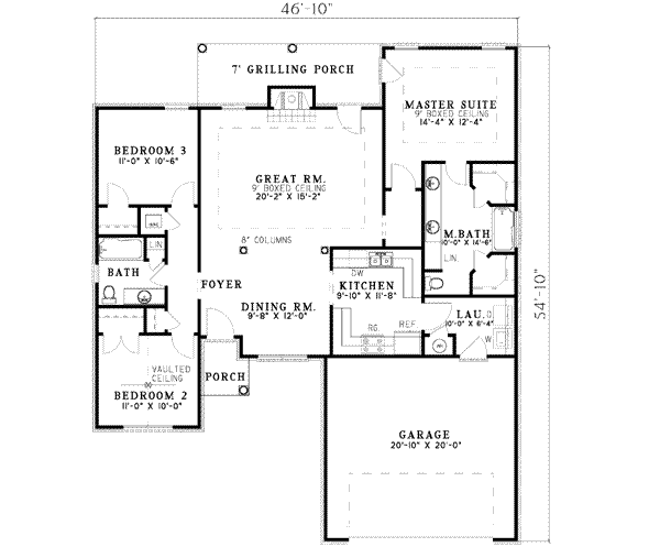Architectural House Design - Traditional Floor Plan - Main Floor Plan #17-1092