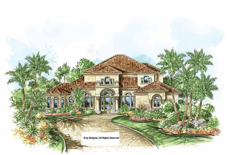 Home Plan - Exterior - Front Elevation 3 for Mediterranean House Plan #1017-150 - 3 bed, 3 bath