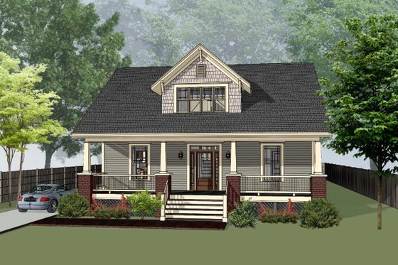 Exterior - Front Elevation 3 for Craftsman House Plan #79-234 - 3 bed, 2.5 bath