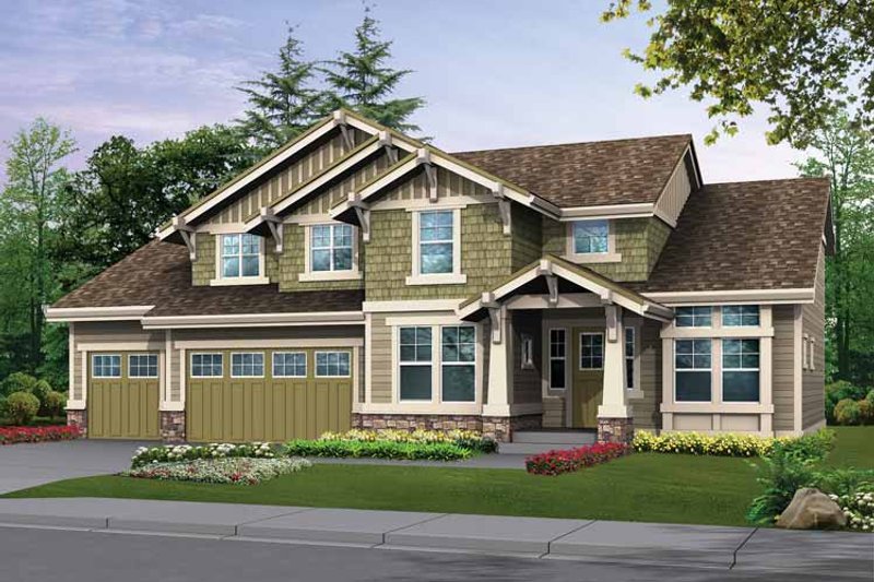 Dream House Plan - Craftsman Exterior - Front Elevation Plan #132-304