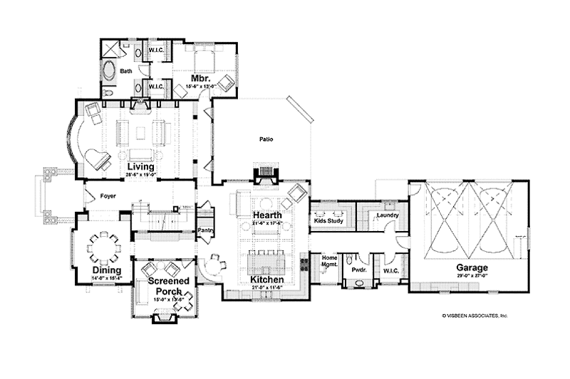 Dream House Plan - Floor Plan - Main Floor for Craftsman House Plan #928-235 - 4 bed, 4.5 bath