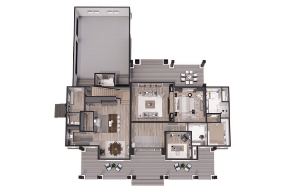 Floor Plan - Main Floor 1 for Farmhouse House Plan #51-1240 - 4 bed, 3.5 bath
