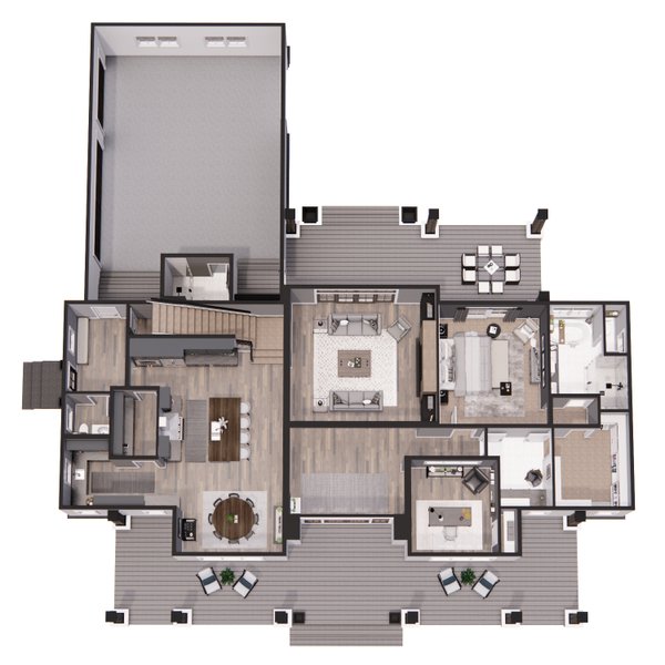 Architectural House Design - Farmhouse Floor Plan - Main Floor Plan #51-1240